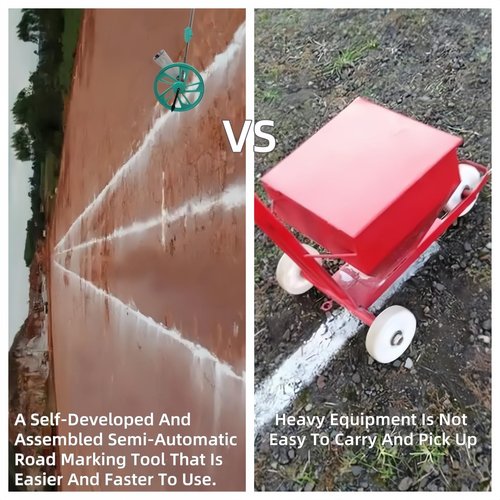 Portable Handheld Ball Field Chalker With Wheels Semi-Automatic Single Use Baseball Chalk Liner For Stadiums, Parking Lots, Site Construction, Lime Marking Kits For Garden Field Plowing