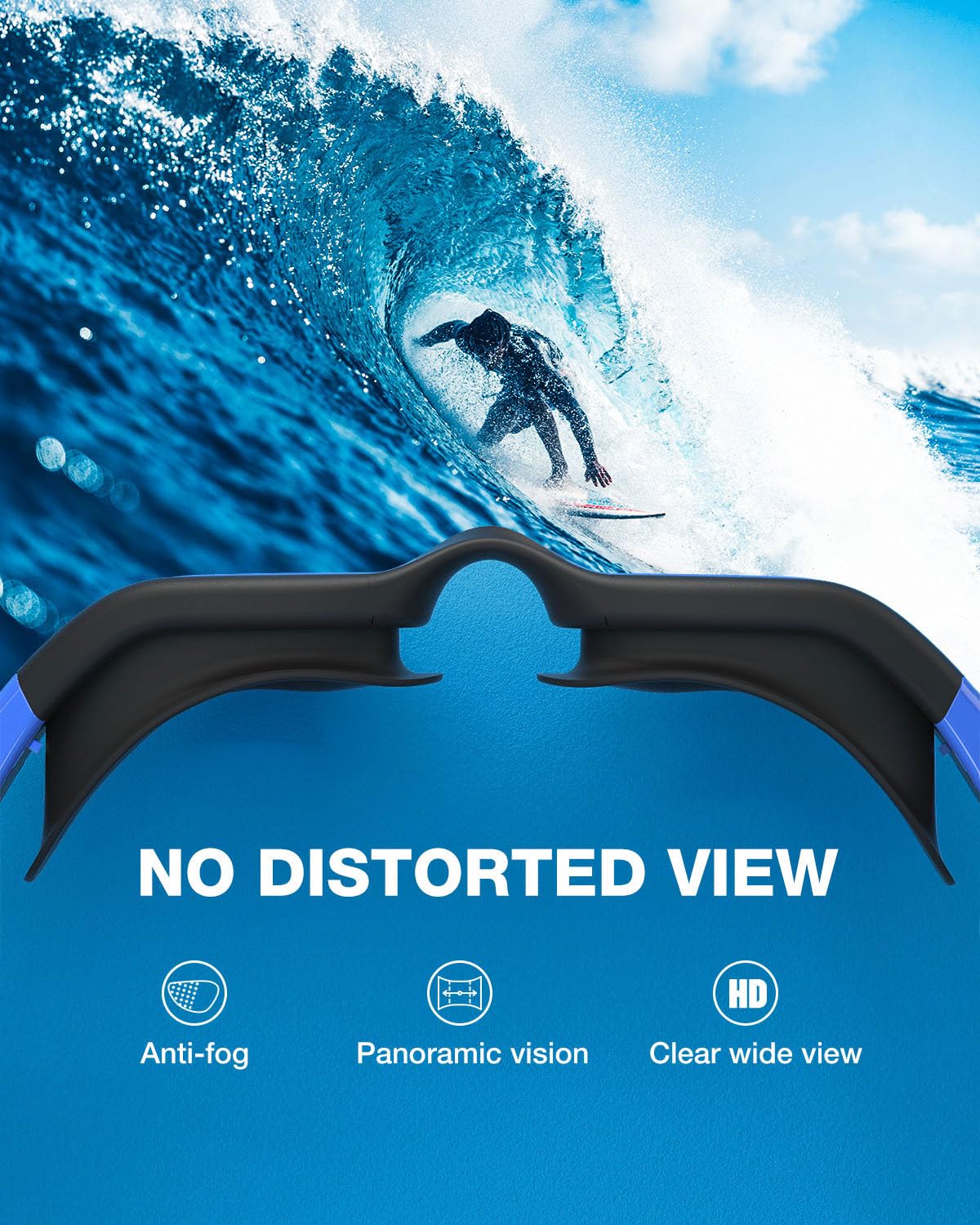 ZIONOR Swim Goggles, Upgraded G1 Polarized Swimming Goggles Anti-fog for Adult Men Women A1 (Polarized + Mirror Blue)