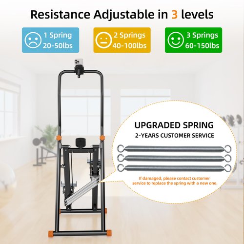 RYGEO Stair Stepper for Home, Upgraded Vertical Climber Machine for Full-Body Workout, Compact Folding Cardio Exercise Climber, Resistance Adjustable Handlebar & Pedals