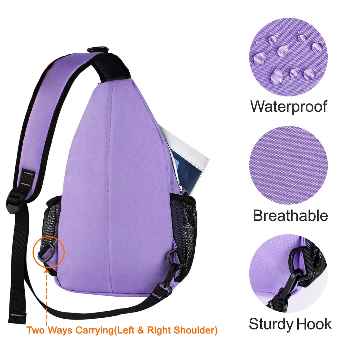 MOSISO Small Sling Bag for Men, Crossbody Shoulder Chest Daypack Bag
