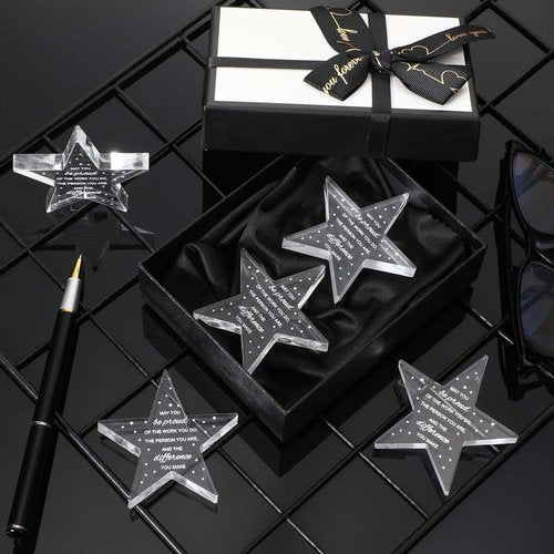 Huquary Employee Appreciation Awards for Coworker Employee of The Month Trophy Acrylic Thank You Gift Bulk Be Proud of The Work You Do Keepsake for Retirement Farewell(24 Pcs,Star)