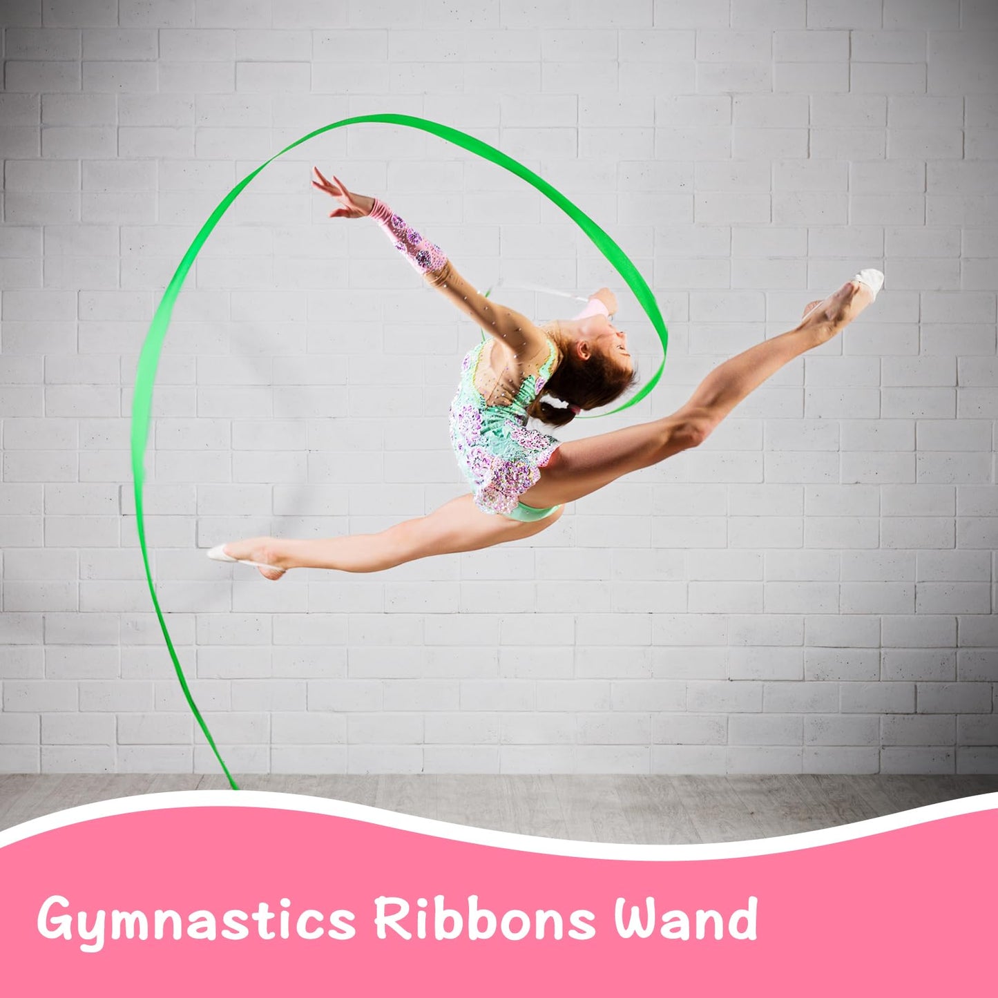 YGEOMER 12pcs Dance Ribbons, Rainbow Gymnastics Ribbon Wands for Kids Dancer, Dance Twirling Sticks Batons Streamers for Artistic Dancing, Talent Shows Dance Floor Party Props