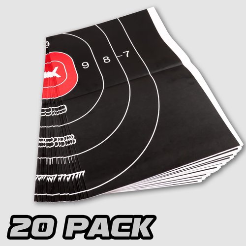 Highwild Shooting Range Silhouette Paper Target - 23X35 Inches - Suitable for Handguns, Rifles, Airguns, BB Guns (20 Pack, White & Black)
