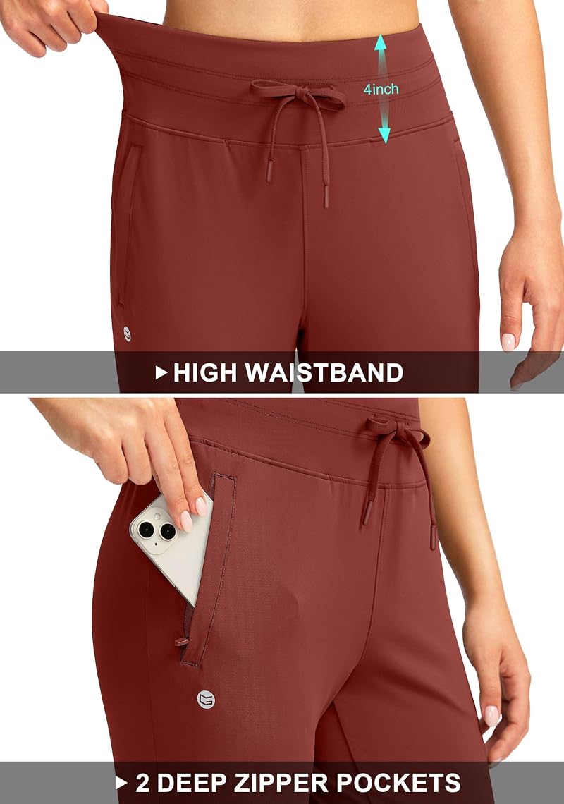 Savannah Large G Gradual Women's Joggers with Zip Pockets, High Waist Athletic Sweatpants