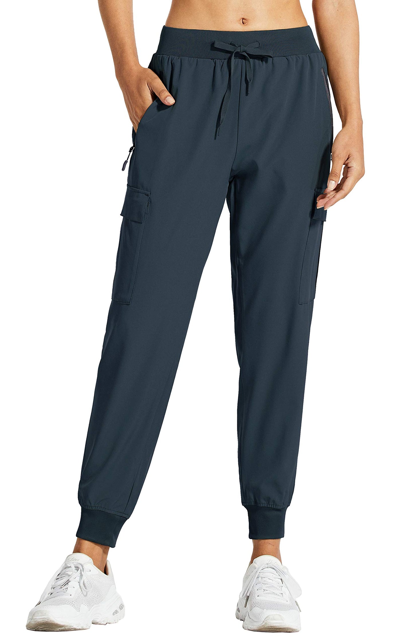 Libin Women's Cargo Joggers Lightweight Quick Dry Hiking Pants Athletic Lounge Casual Travel, Navy XL