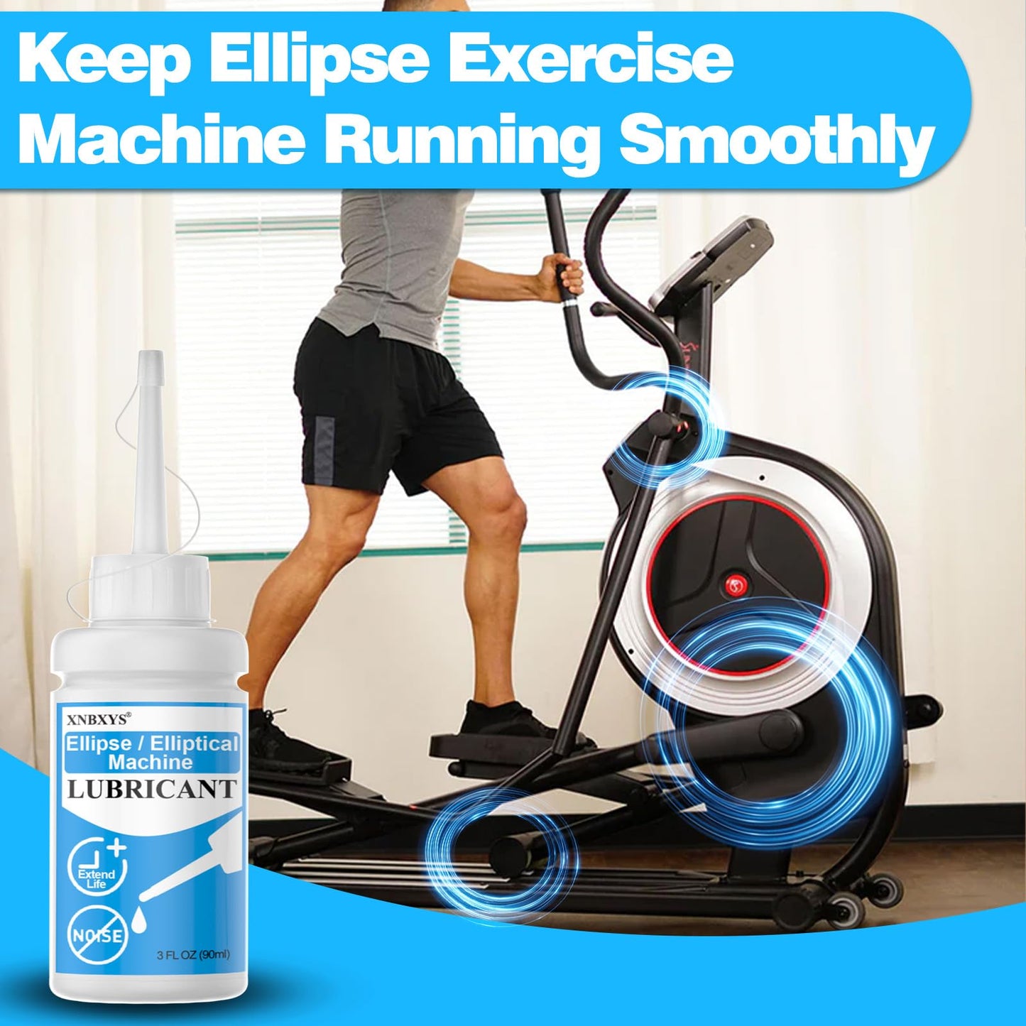 2 Pcs Elliptical Exercise Machine Lubricant, Lube Apply to Under Desk Ellipse Leg Exerciser for Home, Electric Seated Foot Pedal Exerciser, Reduce Nosie & Keep Machine Running Smoothly