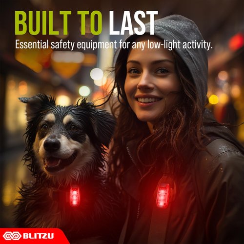 4 Pack LED Safety Light, Clip on Reflective Gear Lights for Walking at Night, Running, Jogging, High Visibility Strobe Light Accessories for Runners, Kids, Hiking, Kayak, Cycling, Camping, Boat Red