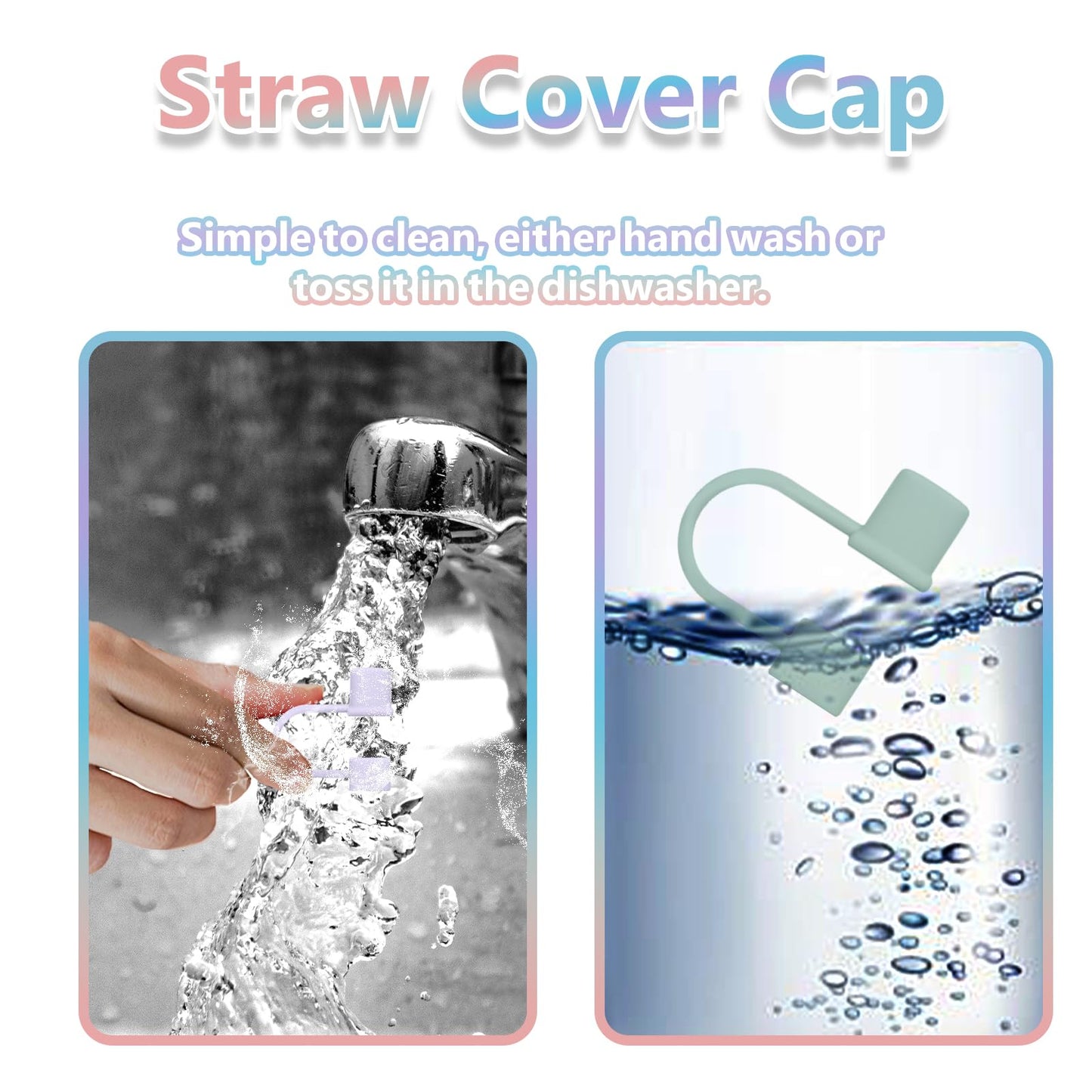 GGDECA 7Pcs Straw Cover Cap for Stanley Cup,Simple 10mm(0.4inch) Silicone Straw Toppers for Stanley 40&30oz Tumbler Accessories-Multicolor