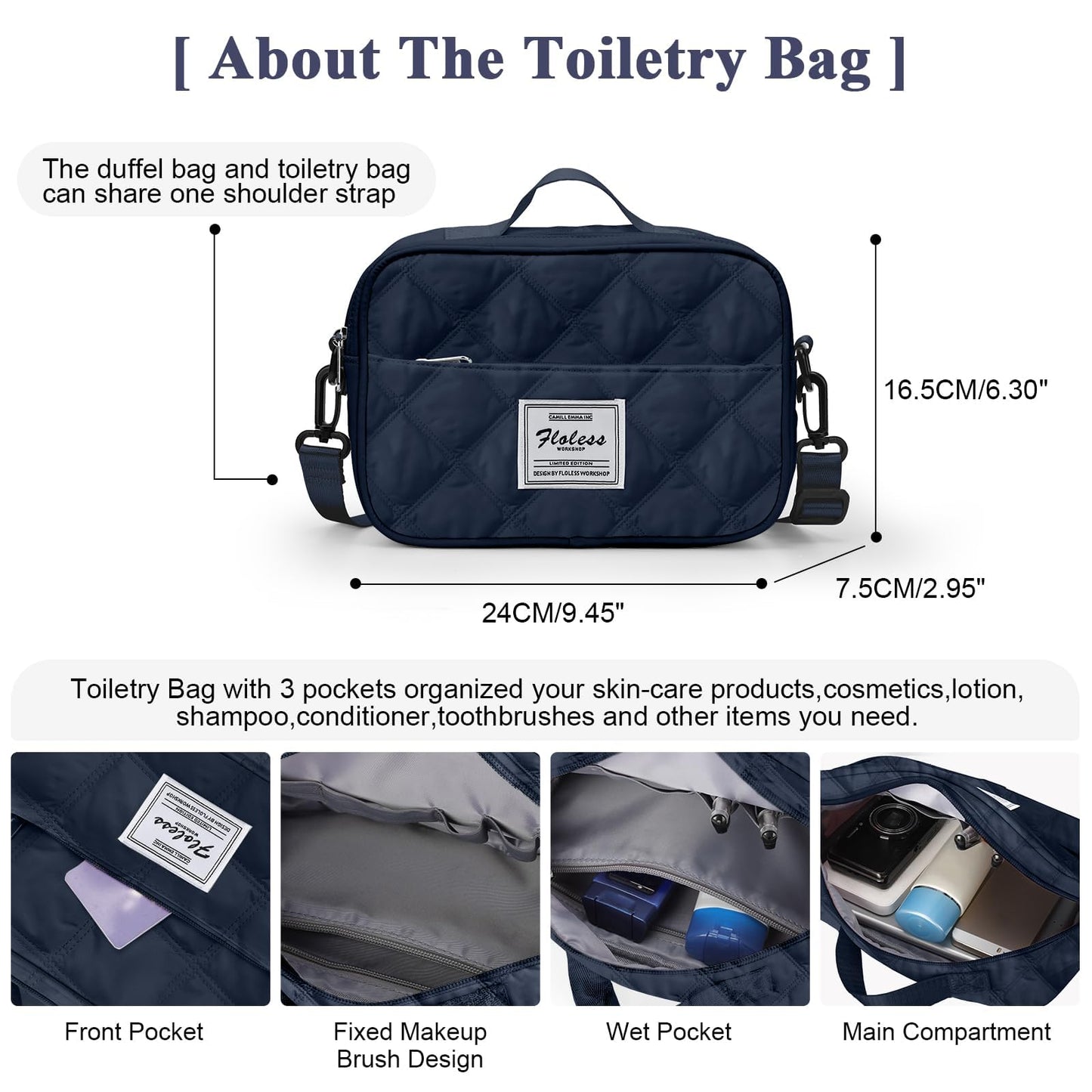 Travel Duffel Bag,Overnight Weekender Bags for Women with Wet Pocket