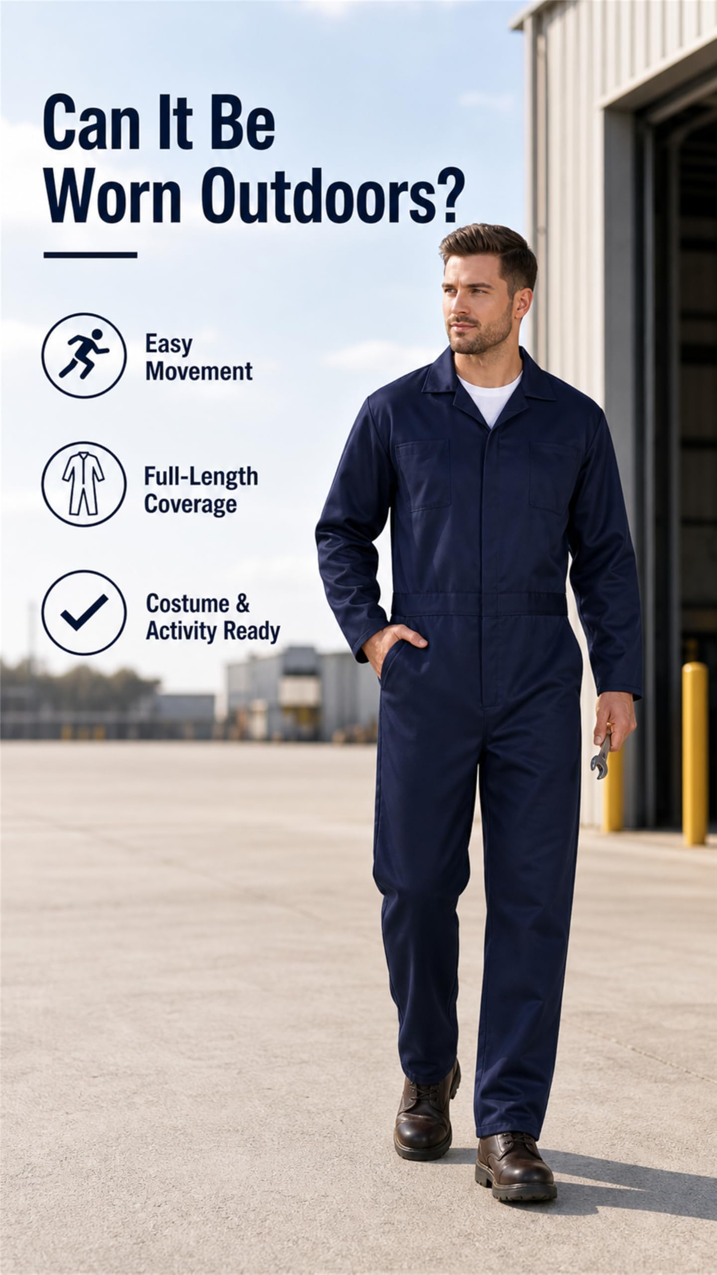 JPXH Blue Adult Jumpsuit Coveralls Halloween Navy Costume for Men