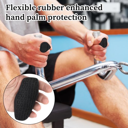 Heclia Weight Lifting Grips Rubber Gym Grip Strengthener for Women Men Hands Protection, Anti-Slip Workout Hand Grips for Weightlifting, Pull Up, Training Grip, Yoga & Exercise - 1 Pair Black