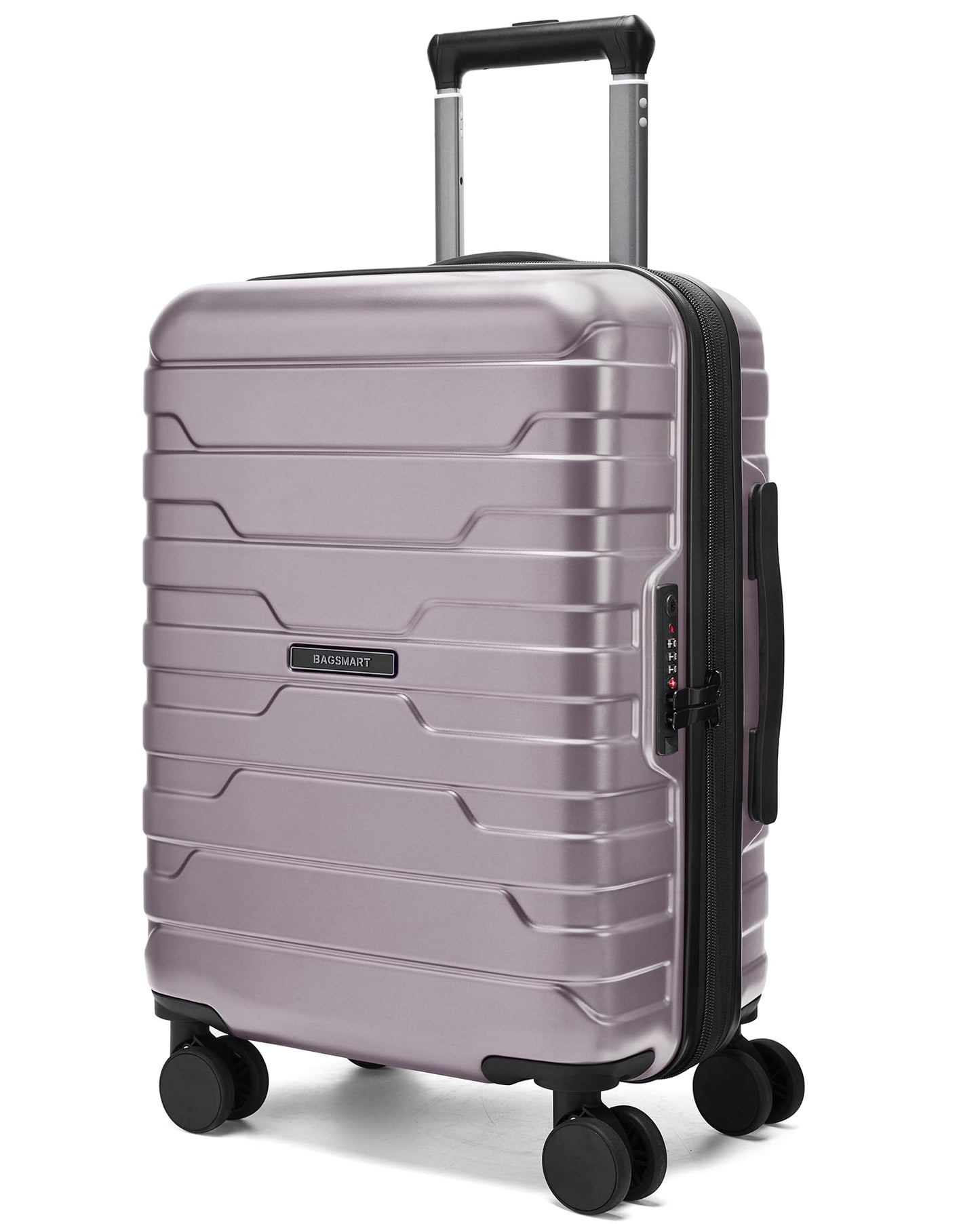 BAGSMART Carry-On Luggage 20" Expandable Spinner 22x14x9,Rose Purple