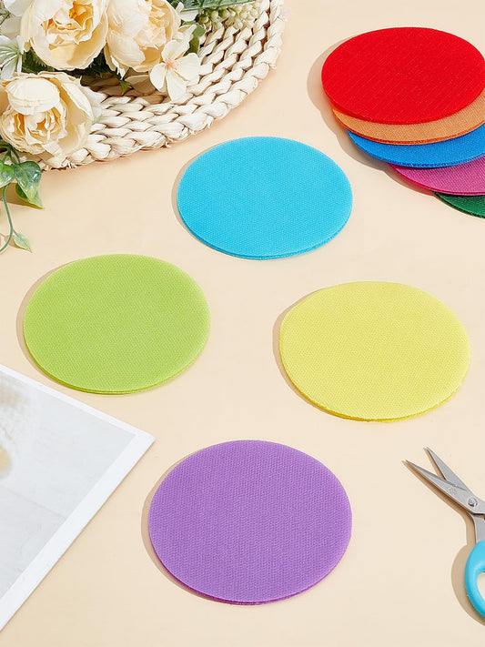 18Pcs Carpet Markers Floor Dots, Sitting Spots Nylon Hook and Loop Mixed Color Shynek Carpet Dots for Teacher Supplies Elementary School Daycare Classroom Decoration, 100x2mm