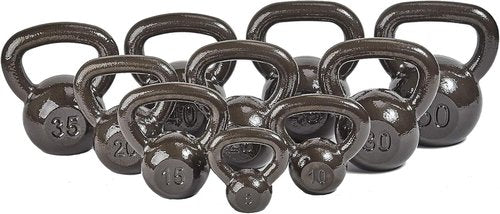 Elevon Cast Iron Kettlebell Weights for Home Gym, Heavy Duty Strength Training, Workout Equipment for HIIT, Functional Fitness, Available in 590 Pounds