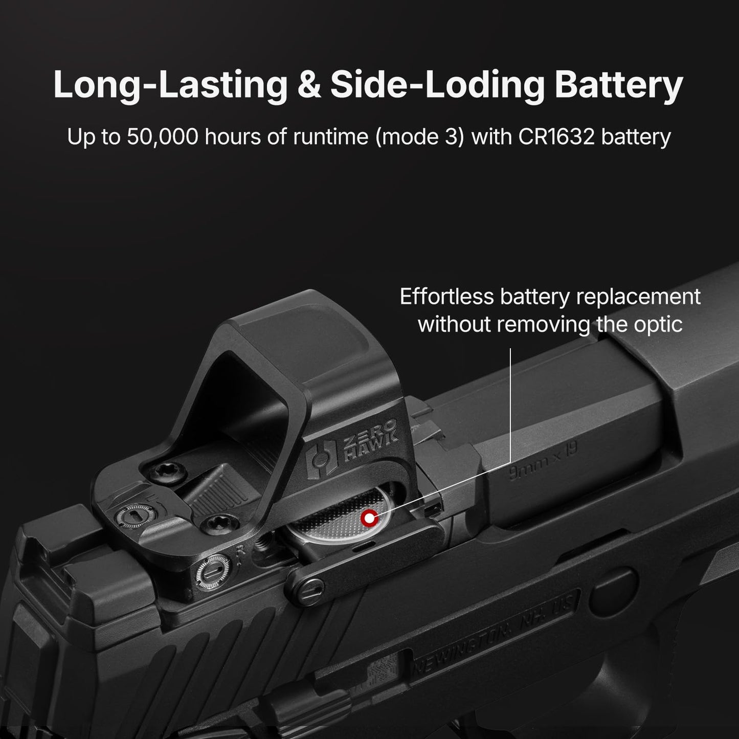 ZEROHAWK OM1 Red Dot Sight, 2 & 32 MOA Multi Reticle System Micro Reflex Sight for Pistol, RMSc/K Footprint with MOS/RMR to RMSc Adapter, Parallax-Free Open Sight