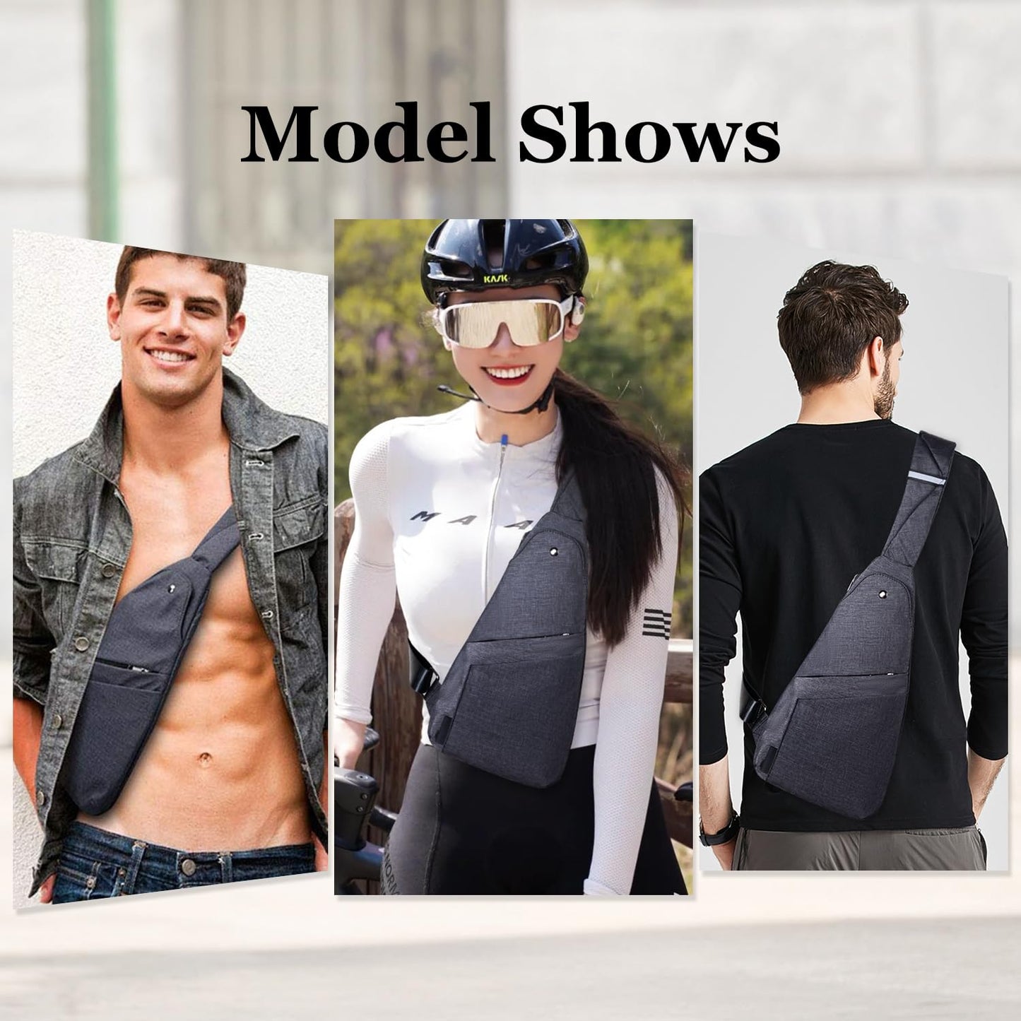 TOLOG Flat Anti-Theft Sling Bag for Women and Men Small Slim Crossbody Bag Hidden Pocket Pack for Travel Hiking Casual Daily