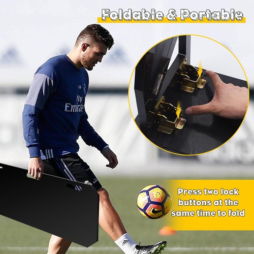 Ugnxery Soccer Rebounder Board 32"x12", Upgrade 3 Angles Portable Soccer Wall for Adults & Kids, Foldable Soccer Training Equipment for Passing & Shooting Practice (32"x12")