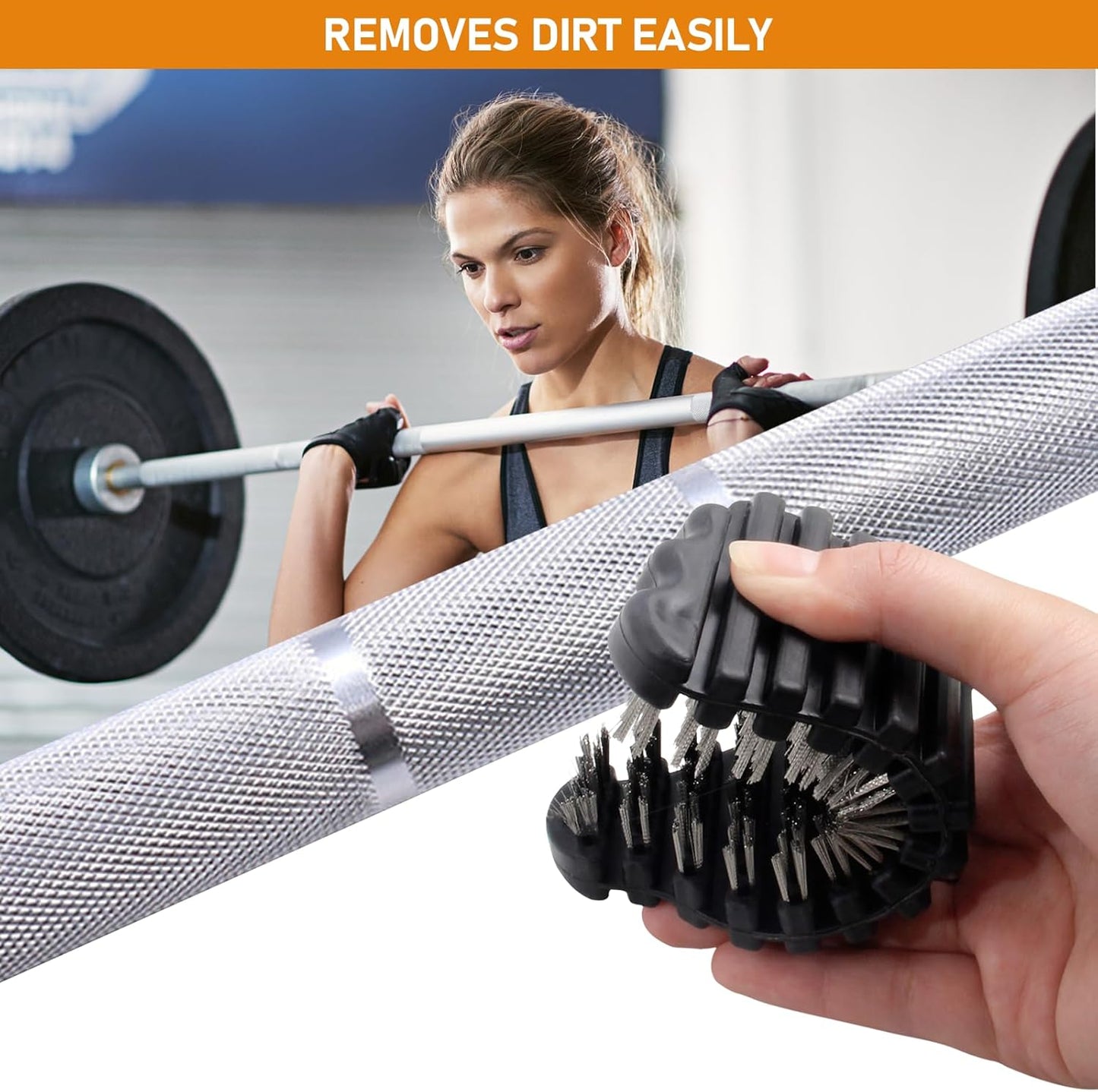 2 Pack Barbell Cleaning Brush Kit, Nylon and Wire Barbell Brush for Cleaning Weighted Bars, Cleaning Supplies Stiff Brush for Strength Training Bars, Barbell, Dumbbells, Weight Trays