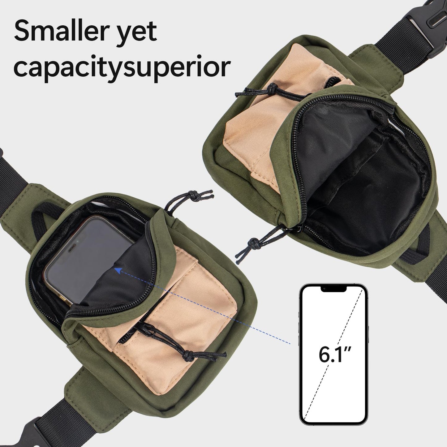 Peicees Small Crossbody Bag Purse For Men Womens Mini Sling Bag Chest Backpack Phone Holder Water-Resistant