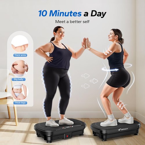 MERACH Vibration Plate Exercise Machine, Vibration Plate with Bluetooth and LED Display, Vibrating Plate Exercise Machine for Women Men, Workout Equipment for Home