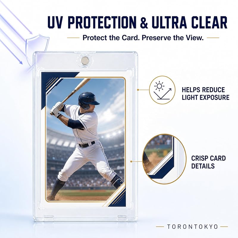 100ct Magnetic Card Holder for Trading Cards - 35pt, 2.52 x 3.52 Inner, 4.33 x 2.87 Outer, Ultra-Transparent Display - Variation: 100 Pieces
