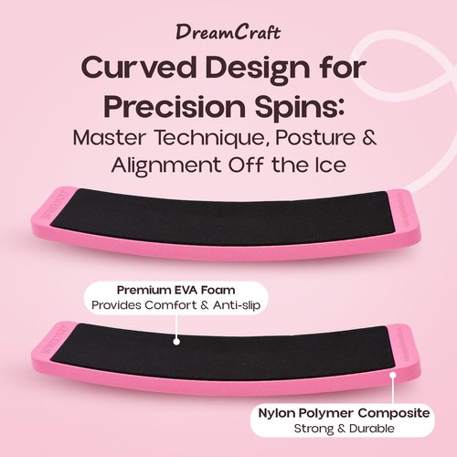 DreamCraft Skate Spinner, Off Ice Spinner Figure Skating Spin Board, Spinning Board for Balance Spins and Turns for Ice Skates, Spinner Board, Skater Spinner - Pink