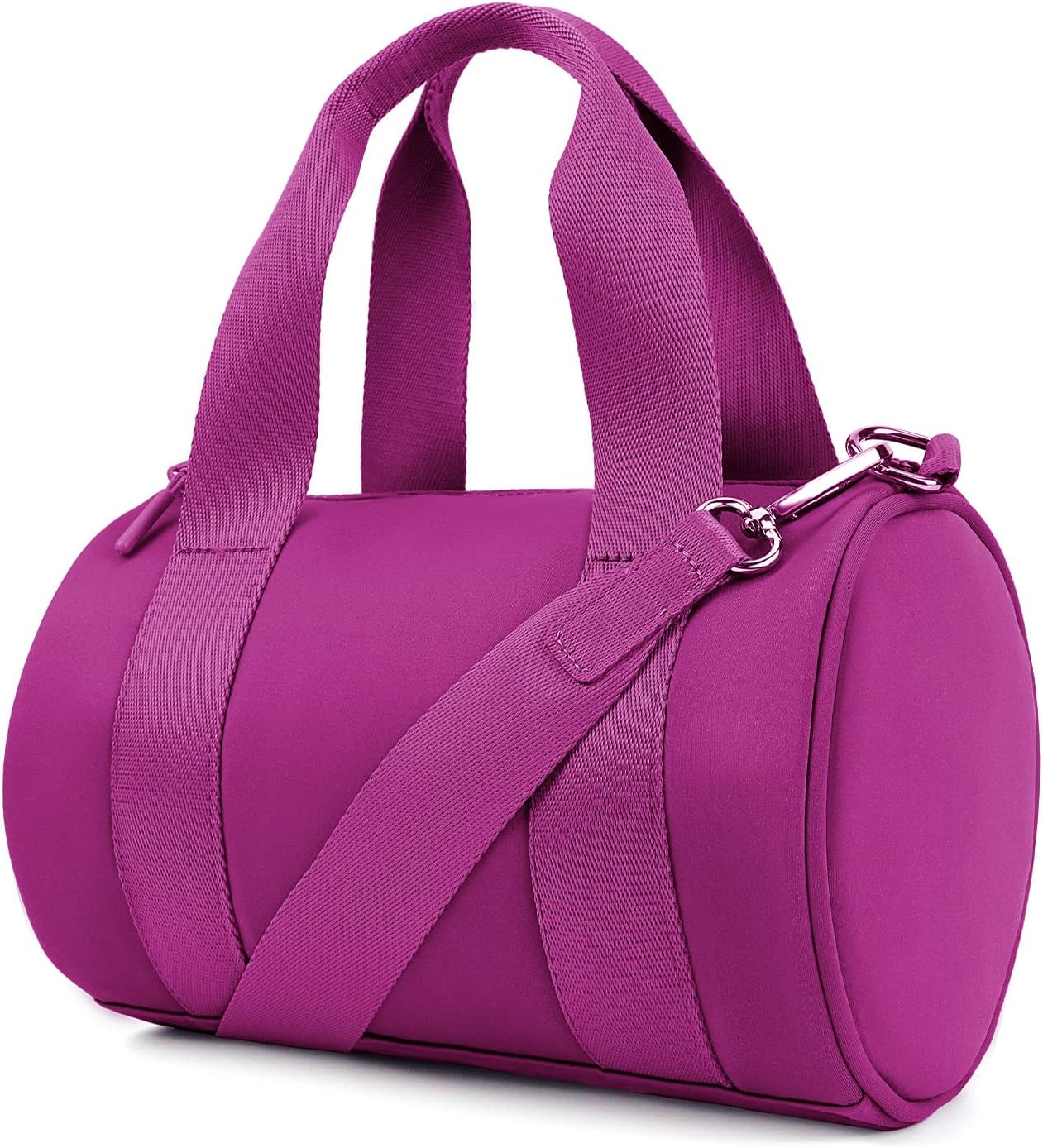 IBEE Small Gym Bag for Women Mini Duffel Bag for Travel Waterproof Workout Crossbody Bags Elastic Fabric Barrel Purse for Sports Fitness Yoga Cute Lightweight