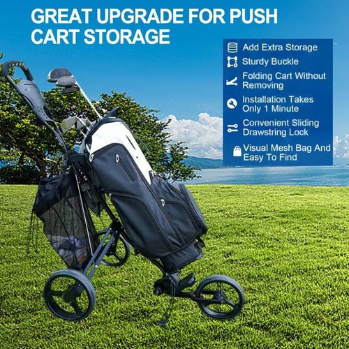 Golf Push Cart Bag, Visual Mesh Golf Bag Organizer, Mesh Closure Net Accessories For Cart