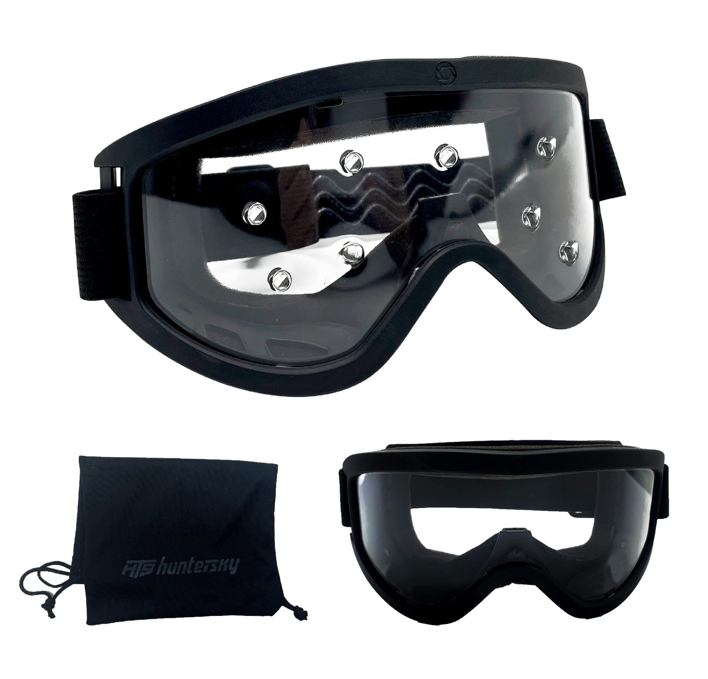 HUNTERSKY Safety Goggles Military Grade for Men and Women UV Eye Protection for Shooting Tactical and Extreme Sports ballistic airsoft paintball anti-fog clear lens