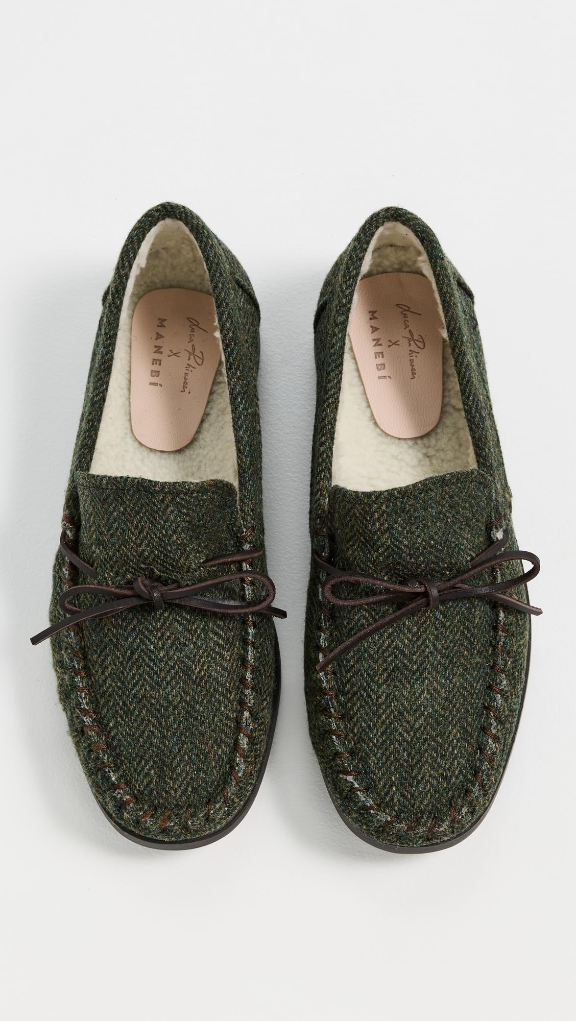 Manebi Men's Fleece Lined Moccasin Slippers, Military Green, 8 Medium US