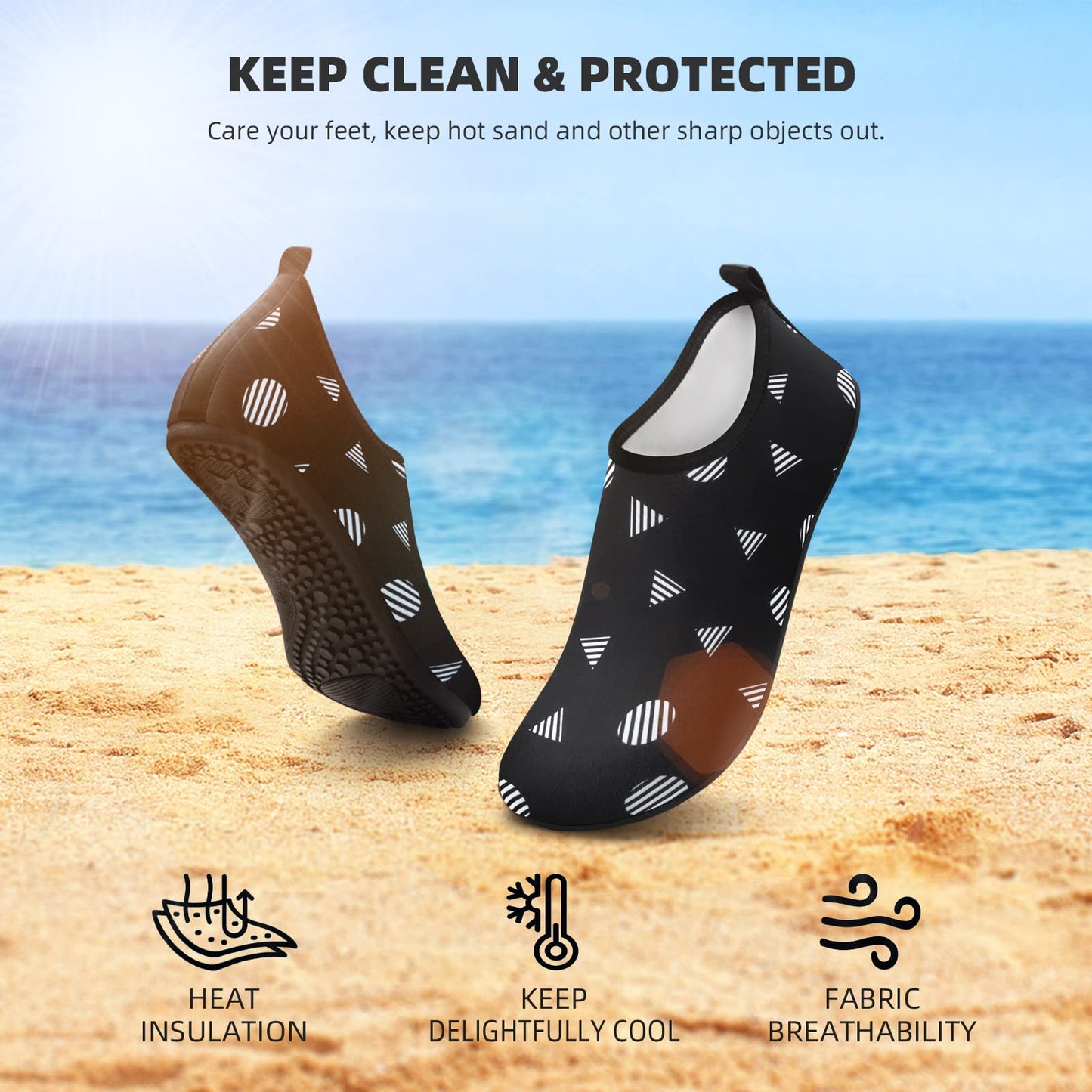 Water Shoes for Women Men Quick-Dry Aqua Socks Swim Beach Barefoot Yoga Exercise Wear Sport Accessories Pool Camping Must Haves Adult Youth Size 7-8Women/6-7Men