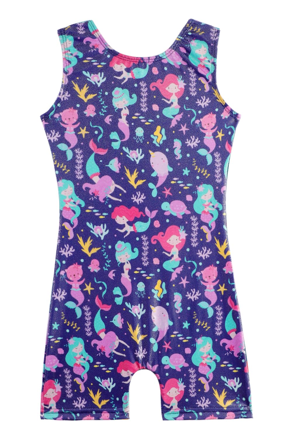 Alakuoti Toddler Leotard Gymnastics Dark Blue Sea Animal Mermaid Cheerwearing Outfits Blue Mermaid 9-10 Years