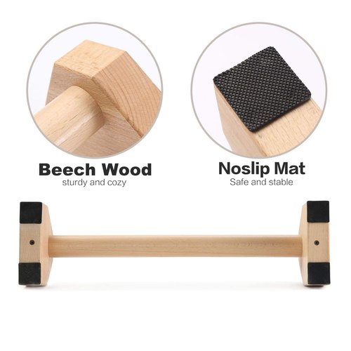 Pellor Push Up Board, Pushup Stands Wood Parallette Push Up Bar Portable Fitness Gym Gear Equipment with Anti-Slid Mat Workout Push Up Stand Exercise Women Men