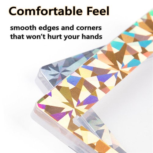 5 PCS Magnetic Card Holder, 35pt One Touch Laser Bronzing Card Holder, U-V Protectors Hard Plastic for Trading Cards, Magnet Case, Sports, Football, Baseball Cards Holder-Glass Gold