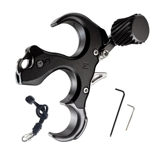 Compound Bow Aid Releaser with Wrist Straps and Adjustment Tool,Archery Release Aids with 3 Thumb Release Adjustable,Aluminum Alloy Aids.for Left and Right Handers. (Black)