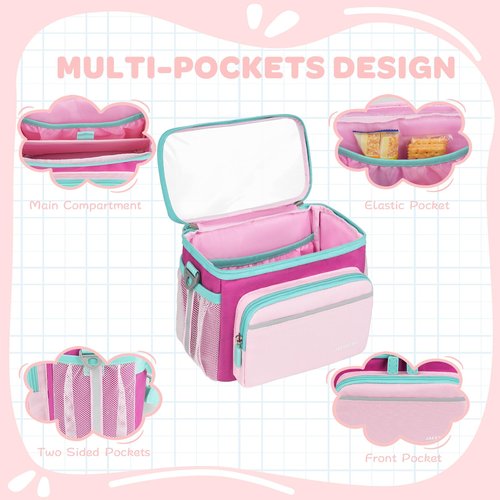 Kids Bike Basket, Front Frame Handlebar Bag for Toddler Scooter Tricycle Bicycle, Cute Small Fabric Bicycle Basket for Boys & Girls, Pink