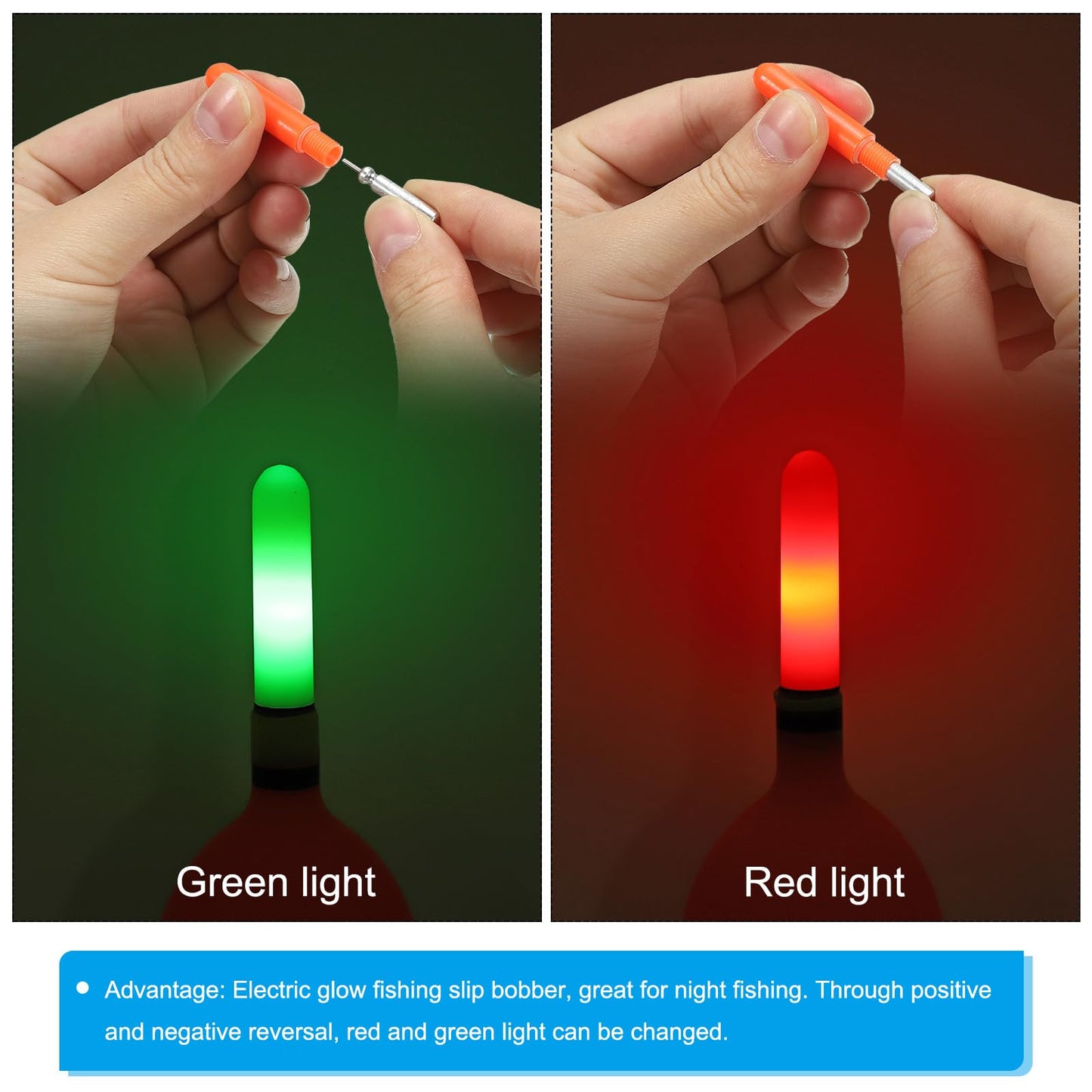 PATIKIL 0.5oz Lighted Fishing Slip Bobbers, 2 Pack EVA Light Up in Red Fishing Float with Battery for Night Fishing