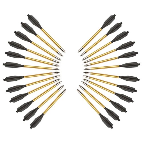 KingsArchery Self-Cocking Crossbow Bundle with Adjustable Sights, Spare Crossbow String and Caps, 27 Aluminim Arrow Bolt Set