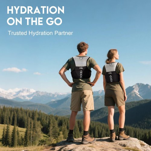 Running Hydration Vest, Lightweight Water Backpack for Running, Water Pack Backpack with 500ML TPU Hydro Water Flask, Water Vest for Running Women, Men