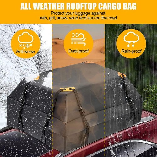 Cargo Carrier for Vehicle, Waterproof Roof Bag Top Luggage Storage Carriers, Foldable Car Rooftop Cargo Carrier Traveling Luggage Bag for All Cars (112X80X46cm 1set)