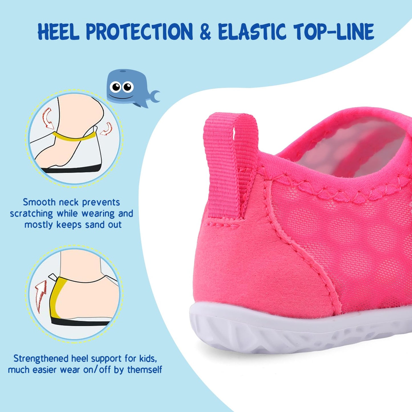 LeIsfIt Toddler Water Shoes Boys Girls Barefoot Aqua Socks Kids Breathable Quick-Dry Swim Shoes for Beach Pool Surf, Rose, 10 Toddler