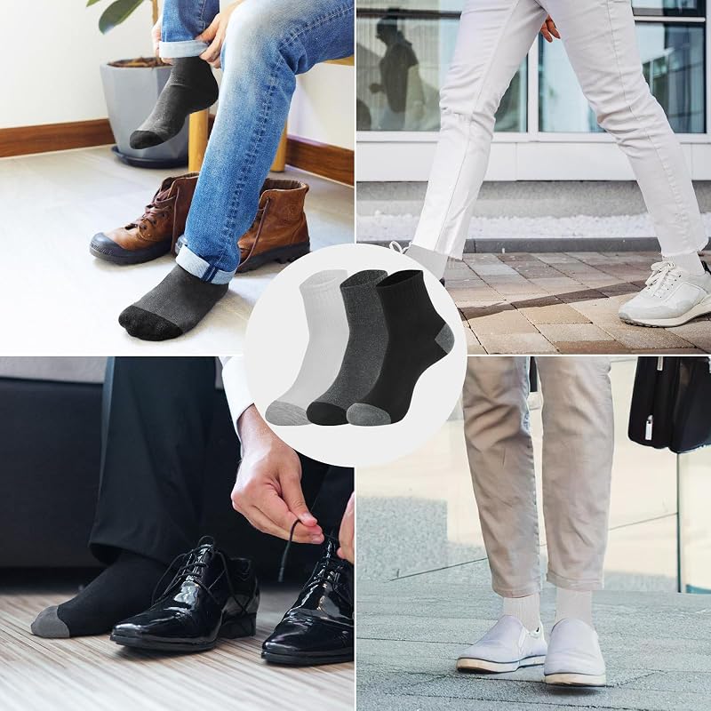 Men's Quarter Ankle Socks Bulk Pack 150 Pairs Colormatching 9-11 Unisex