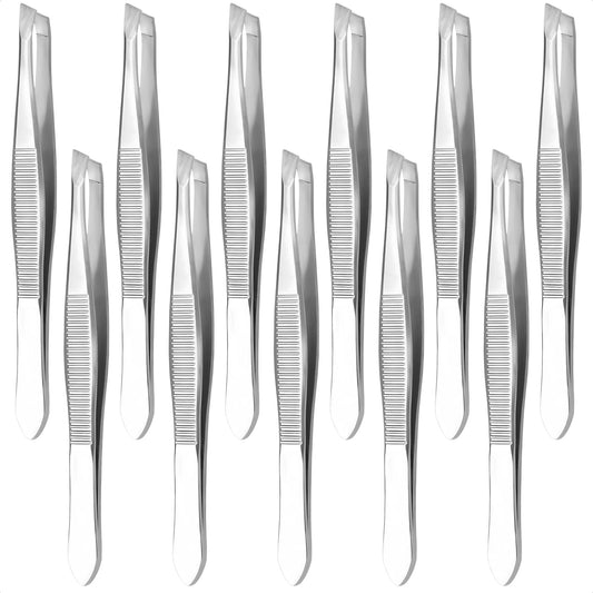 12 Pcs Eyebrow Tweezers for Women - 3.5" Stainless Steel Tweezers for Women Facial Hair with Heart Clamps, Effortless Eyebrow Plucking & Ingrown Hairs - Compact Size for Browists & Beauty Enthusiasts