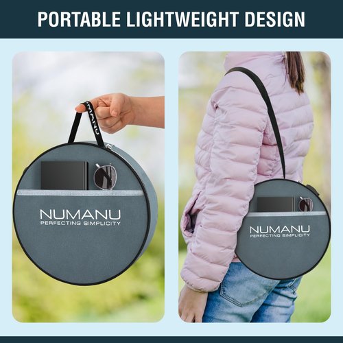 NUMANU 2025 Upgraded Collapsible Stool & 3IN1 Cushioned Carry Bag, Adjustable Height Folding Stool, Telescopic Camping Chair Retractable Seat or Footrest for Outdoors & Travel, Max 620lbs