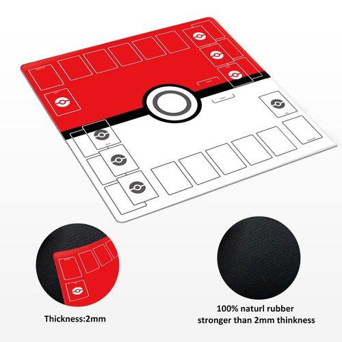 Extalas Playmat for Trading Card Game ??2-Player Trainer Mat with 31 Damage Counters and Professional Storage Bag