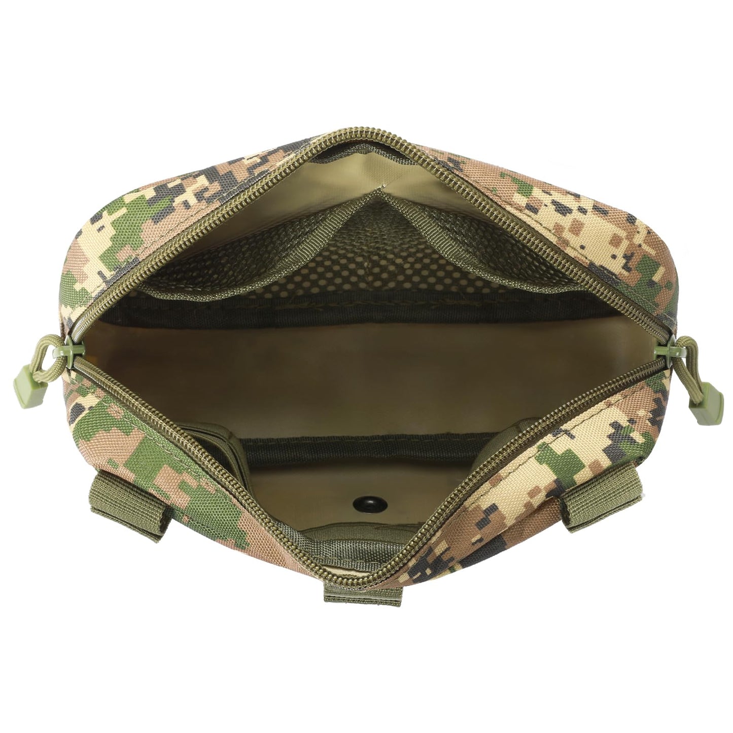 FRTKK Tactical Molle Admin Pouch Utility Laser Cut EDC Tool Pouch Bag Horizontal Modular Pouches Include US Flag Patch and Keychain (Digital)