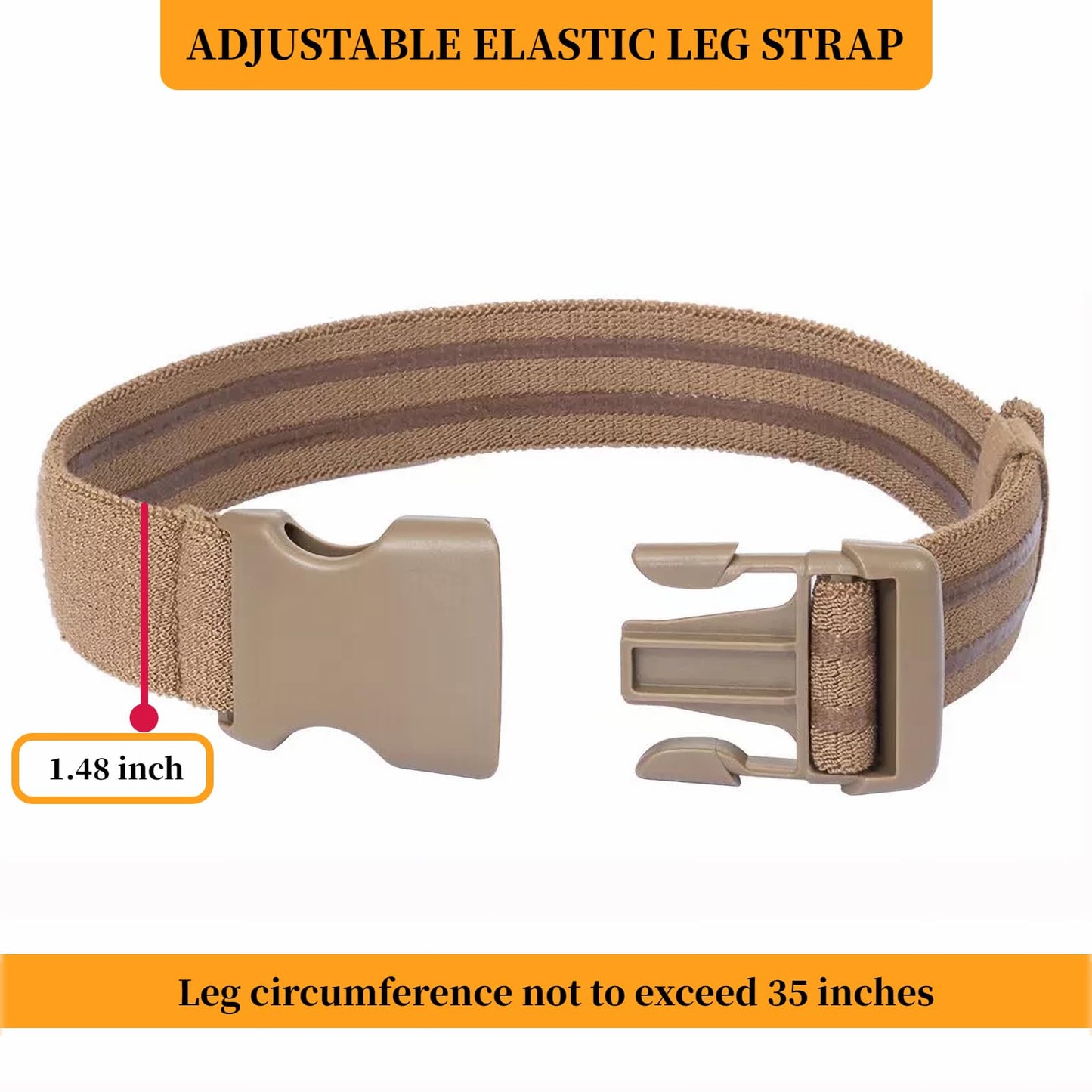 2 Pcs Tactical Leg Strap, Thigh Strap Belt for Leg Holster, for Hunting & Outdoor EDC Leg Holder with Release Buckle (Coyote Brown)