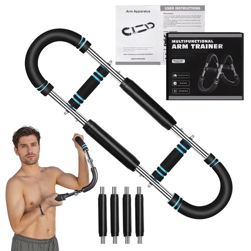 FASTORS 30-120lb Twister Arm Trainer,Adjustable Arm Chest Exerciser with 4 Resistance Springs for Men & Women Upper Body Workout,Detachable Power Twist Home Fitness Equipment