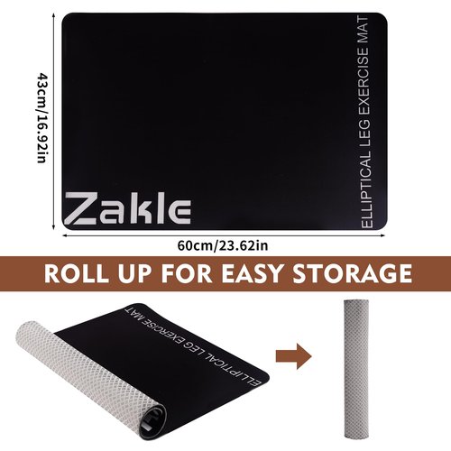 Zakle Non-Slip Mat for Ellipse Leg Exerciser, Under Desk Elliptical Machine Workout Mat, Ellipse Exercise Mat for Electric Seated Foot Pedal Exerciser, Stability & Floor Protection