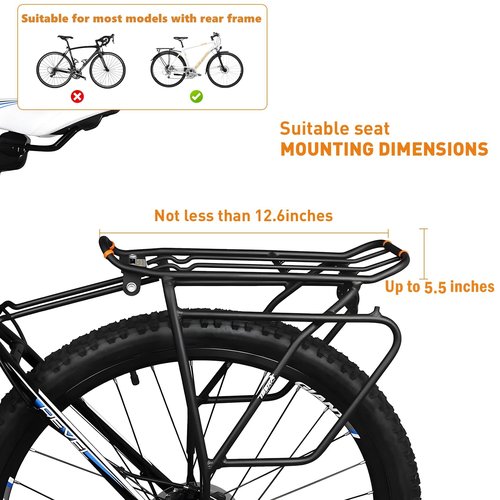 Ercabikker Rear Child Bike Seat,Rear Mounted Child Bike Seats,Back Mount Child Seat with Back Rest Armrest Foot Pedals,Width Adjustable Bicycle Rear Seat,Fits All Bicycle Rear Frames,Black